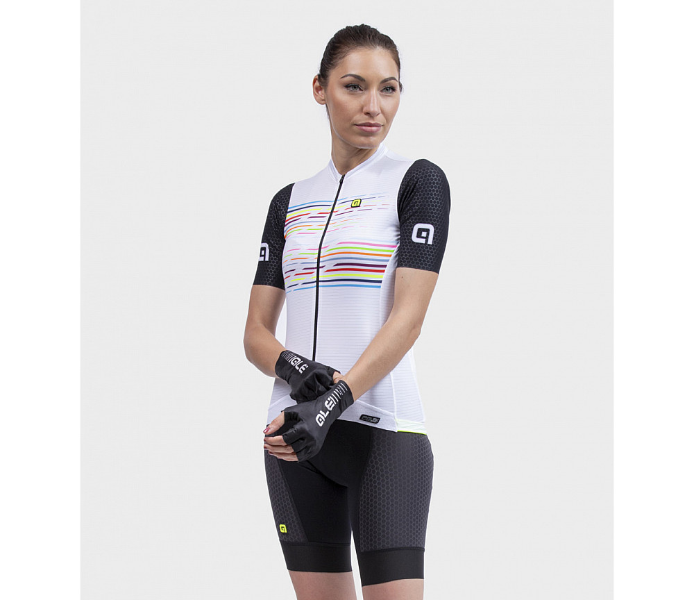 Ale Веломайка женская MAGLIA DONNA MC / SS LADY JERSEY LOGO PR-S BIANCO/WHITE