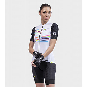 Ale Веломайка женская MAGLIA DONNA MC / SS LADY JERSEY LOGO PR-S BIANCO/WHITE