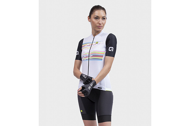 Веломайка женская ALE MAGLIA DONNA MC / SS LADY JERSEY LOGO PR-S BIANCO/WHITE