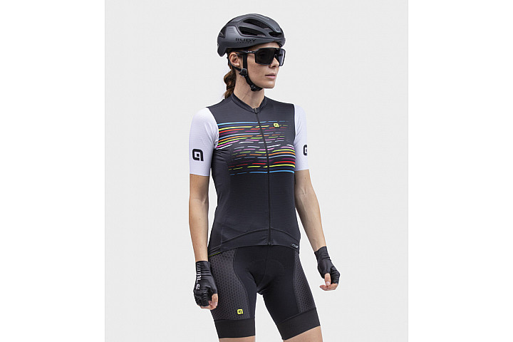 Веломайка женская ALE MAGLIA DONNA MC / SS LADY JERSEY LOGO PR-S NERO/BLACK