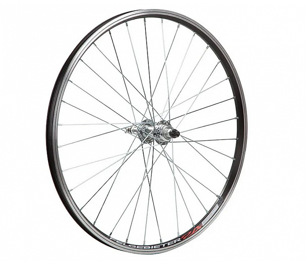 Колесо 24" зад, двустен.обод 32 отв., втулка SF-A09R Rсталь под V-brake, эксцентрик под трещетку 6-8