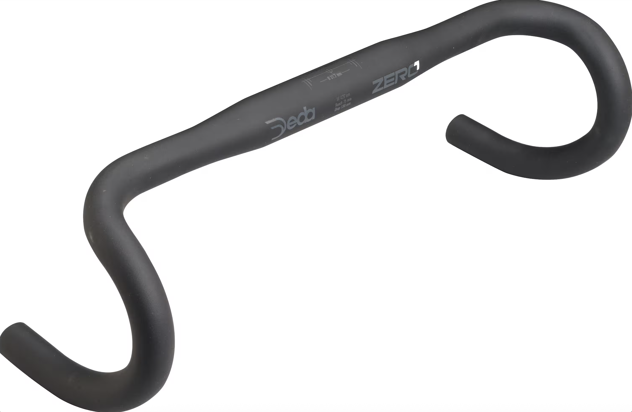 Руль DEDA ZERO1 RHM handlebar 42 cm, Black on Black