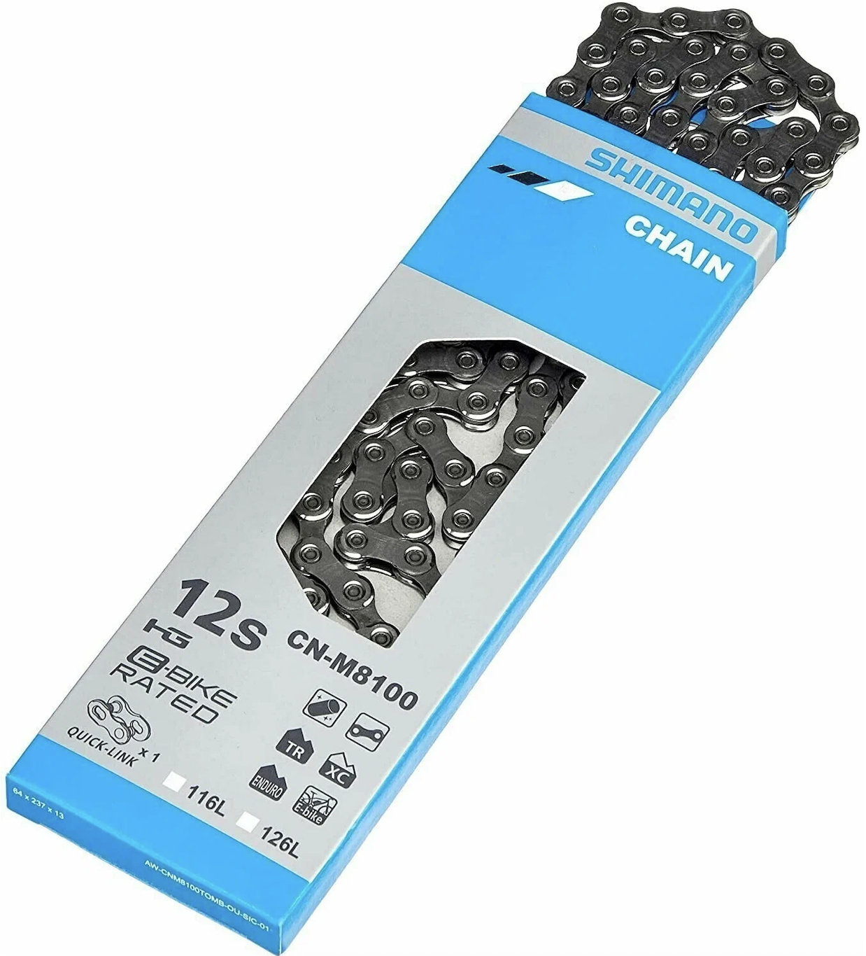 Цепь Shimano CN-M9100, 12ск, 126 зв., замок